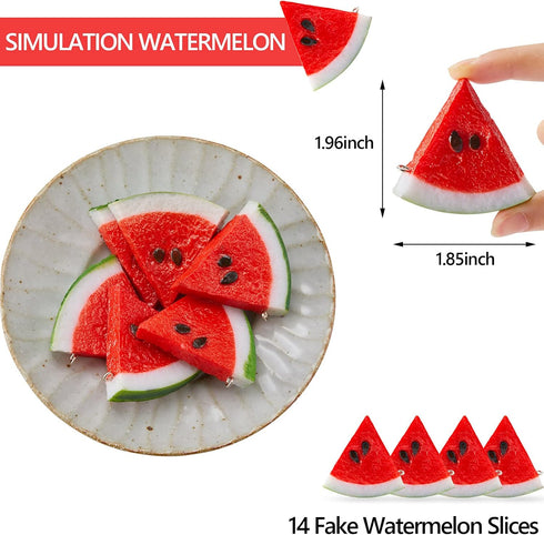 Yaomiao Fake Watermelon Simulation Slices, Realistic Lifelike Plastic Decor for Photography Props