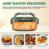 80W 1.5L 304 12V/24V/110V Buddew Electric Heated Lunch Box, Fast Heating, Food-Grade Stainless Steel, Portable Food