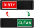 Dishwasher Magnet Clean Dirty Sign, Non-Scratching Strong Magnet or Adhesive Options Indicator for Dishes (Black)