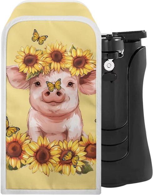 Sunflower Pig Can Opener Dust Cover, Stain Resistant Home Decor for Electric Automatic Can Openers