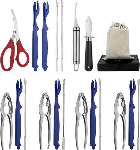 Seafood Tools Set Includes 4 Crab Crackers 6 Seafood Fork 6 Lobster
