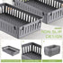 Wenqik Set of 12 Plastic Baskets for Organizing, 10.24 x 6.5 x 2.36 Inch Rectangular Trays for Desk Organization (Grey)