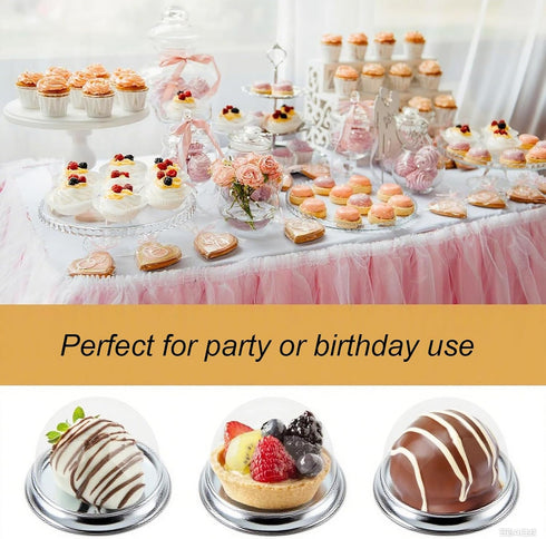EchoDone 50 Set Clear Plastic Mini Cupcake Boxes - Muffin Pod Dome Single Container Box for Wedding Birthday Gifts