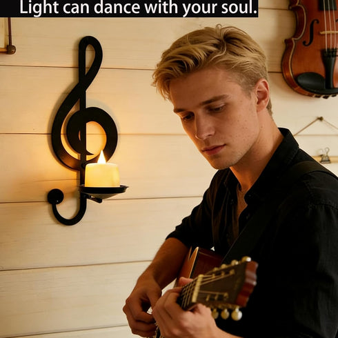 Gift(1, Candle Sconces Wall Musical Note Sconces Decor Wall Mounted Metal Candle Holders with Foldable Tray ZAYHENYOO