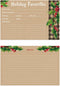 Kraft Look Holiday Favorites Recipe Cards / 50 Rustic Faux Kraft Christmas Cards / 4" x 6" Double Sided