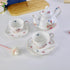 Eplze 2 sets YBK Tech Strengthen Porcelain Coffee Pot Ceramic Teapot- Pink Rose (Teapot+ of cup and saucer)