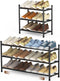 Uneviesyka Expandable Shoe Rack, 3 Tier Shoe Rack for Closet, Stackable Adjustable Standing