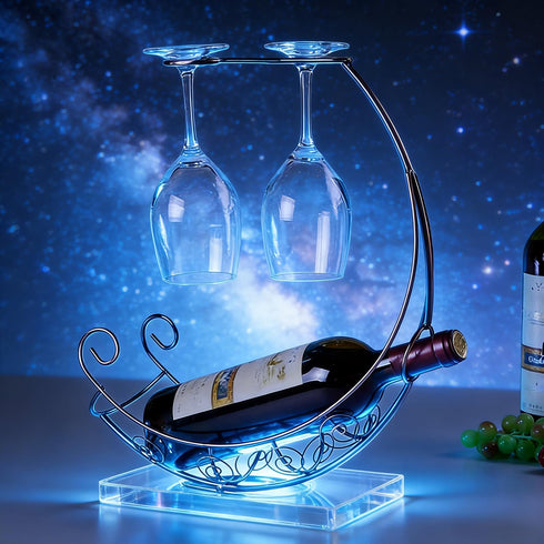 YMTengFei Pirate Ship Red Wine Rack Decoration, Creative Metal Wine Bottle Rack Standing Display Rack, Goblet Wine Rack