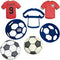 Soccer Ball Cookie Cutters with Jersey - American Football Sport Cookie Cutters for Birthday Graduation (3 Pack)