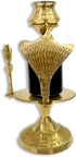 Craftsman SATVIK 4.5 INCH Brass Lord Shiva Linga Lingam Statue with Trishul and Brass Matki for Hindu Pooja Sculpture