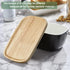 Countertop 3 ALELION Ceramic Butter Container with Airtight Wooden Lid - Black Butter Keeper Crock for - Holds Up