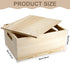 Spiareal Wooden Storage Box 15 x 12 x 7 Inches, Decorative Pine Crate with Hand Holes and Lid for Home Decor