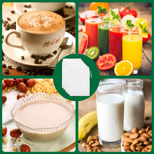 uadbau 6 12 8 Inch 200 Pcs Nut Milk Bag x Yogurt Strainer Mesh Cheese Cloth Bag for Straining Reusable Fine Mesh