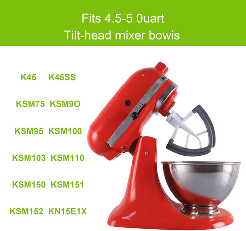 Flex Edge Beater for KitchenAid Mixer Attachments, Compatible with 4.5-5 Quart Tilt-Head Stand Mixers