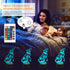 FULLOSUN Wolf Gifts, 3D Night Light for Kids, Optical Illusion Lamp with Remote Controller and 16 Color Changing