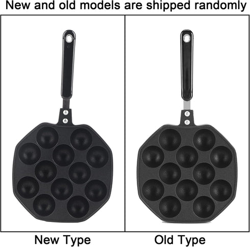 Home 12 Cavity Octopus Grilling Pan, Non Stick Pancake Maker for Takoyaki and Dessert Cakes