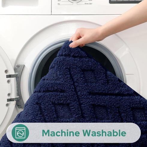 HOMEIDEAS 2 Piece Bathroom Rugs Sets - Extra Soft Shaggy Absorbent Non Slip Machine Washable Bath Mat