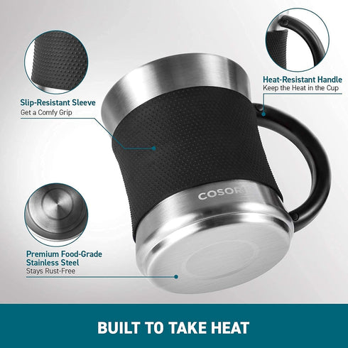 COSORI Coffee Mug Warmer & Mug Set for Desk, Cup Heater with 1°F Precise Temperature Control, Touch Tech & LCD Digital
