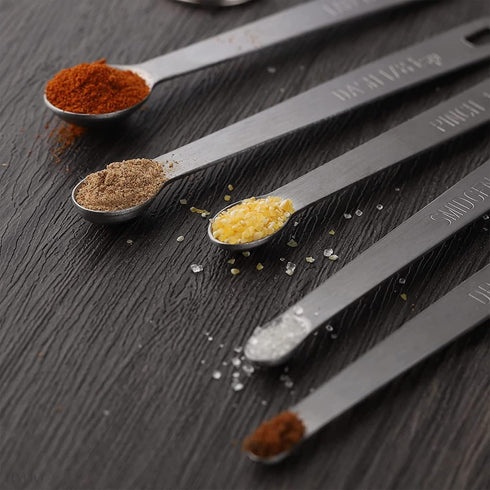 5 Pcs Mini Measuring Spoons Set, Stackable Design, Durable Stainless Steel for Cooking and Baking