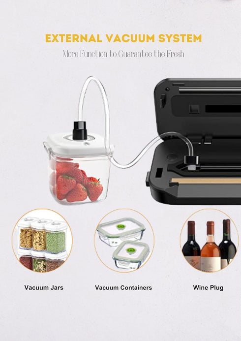 MEGAWISE Updated Model B Food Vacuum Sealer with Built-in Cutter for Fresh Saver of All Food Types