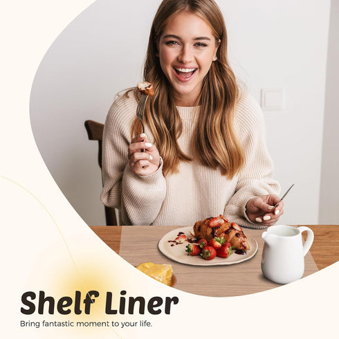 Glotoch Shelf Liner 17.5" x 30 ft, Non Adhesive Waterproof Durable Refrigerator, Kitchen, Drawer Liners, Clear