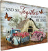 Farmhouse Truck Wall Art, Barn Pictures Canvas Painting Print for Living Room, Bedroom, Bathroom 12"X16"