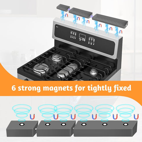 30"/24"/20" Silicone Stove Top Magnetic Shelf for Kitchen, Soft Flexible Strong Magnetic Heat Resistant Over the Stove