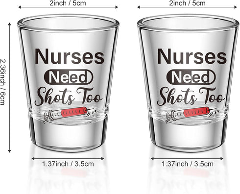 Patelai Nurse Need Shots Too, Funny Glass Gift for Women and Male Mom Sister for Nursing Graduation Party