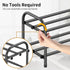 Hleelomi 2-Tier Closet,Living Expandable Shoe Rack for EntrywayAdjustable Metal Shoe Organizer for Room,Dorm,Black