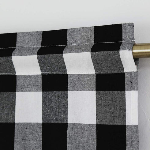 Window Curtain Valances 18 inches Long, Buffalo Check Small Valance Curtain for Living Room Bedroom