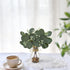 2 Pack 11" Artificial Eucalyptus Stems in Glass Vases, Fake Plants with Faux Water Stones, Small Faux Plants