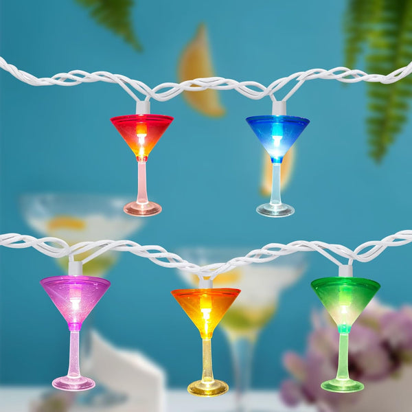 8.5Ft LED Cocktail String Lights with 10 3D Multicolor Lights, Margarita Party