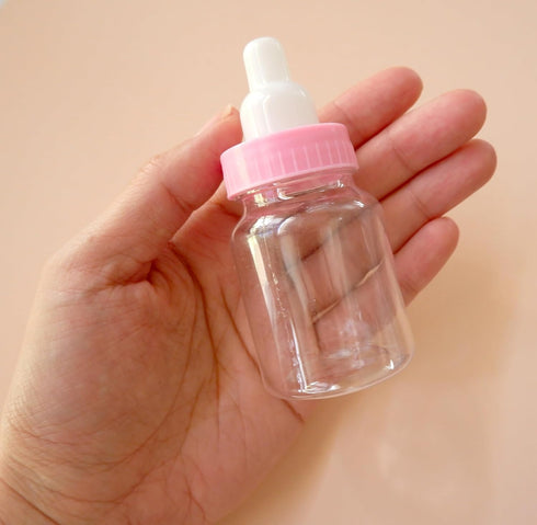 Baby Shower Favor - 36 Pack Pink Mini Milk Bottle Party Favor Gift Bag Boxes, 1.5" x 3.5"