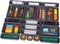 Set of 24 Interlocking Plastic Desk Drawer Organizer Tray Dividers for Shallow Narrow Drawers, Storage Bins for