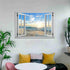 Beach Wall Decor Window View Posters - Ocean Seagull Landscape Picture Print on Canvas for Bedroom, Living Room