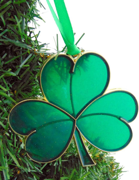 Irish Christmas Ornament, Shamrock Symbol of Ireland, 3 7/8 Inch Tree Decoration
