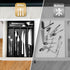 Bamboo Kitchen Drawer Silverware Organizer - 5 Slots Utensil Holder Tray for Flatware