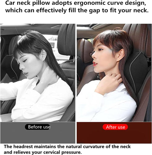 Tension,100% Car Seat Neck Pillow, Headrest Cushion Relieve Neck Pain for & Muscle Memory Foam Neck Support Head Pillow
