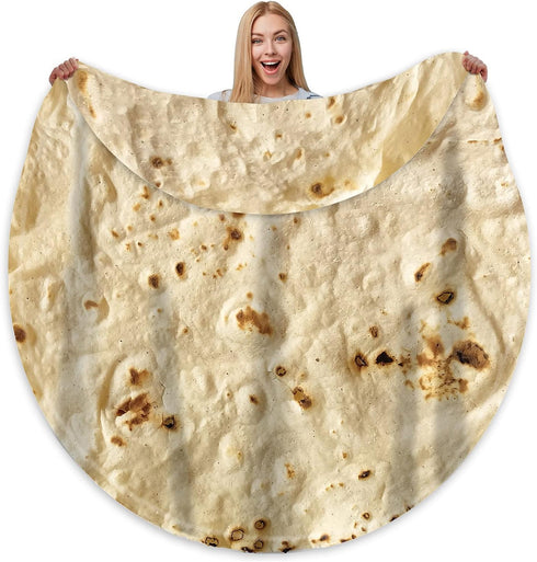 Bcareself Tortilla Blanket Adult Size Giant Double Sided for Kids Funny Realistic