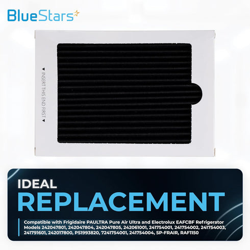 BlueStars EAFCBF Refrigerator Air Filter Replacement Part, Compatible with Frigidaire & Electrolux Pure Air, PACK OF 4