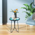 12inch) LIFFY Patio Side Table, Small Round End Table, Metal Side Table Outdoor, Small Porch Table for Indoor Balcony