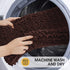 ACCUMTEK Luxury Brown Bathroom Rug Mat, 36"x24", Ultra Soft Thick Absorbent Non Slip Chenille Mat for Bathroom