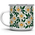 Floral Daisy Enamel Camping Coffee Mug, Nature Botanical Gift Cup for Women, Mom, Daughter (12oz)