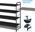 4-Tier Simple Trending Stackable Shoe Rack, Expandable & Adjustable Fabric Shoe Shelf Storage Organizer, Black
