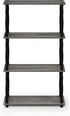 "Furinno Turn-N-Tube 4-Tier Multipurpose Shelf Display Rack, Classic Tubes in French Oak Grey/Black"