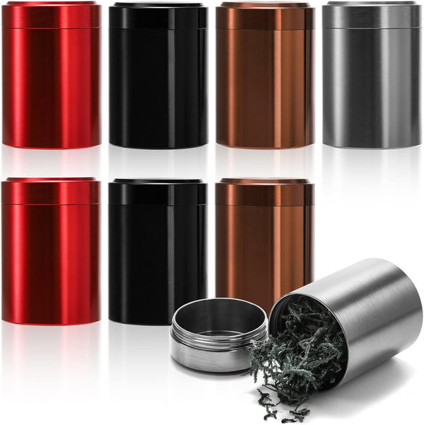 Yesland 8 Pack Smell Proof Containers, 1.7 oz Aluminum Storage Jar, Mini Tea Tins for Spices, Coffee, Teas