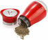 Tebery 4 Ounces Red Salt and Pepper Shakers Set, Elegant Stainless Steel with Glass Bottom