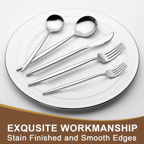 Silverware Set 20 Piece, Wildone Stainless Steel Flatware Set Service for 4, Includes Knife, Fork, Spoon Set