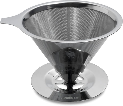 Stainless Steel Coffee Dripper, Pour Over Coffee Maker for Slow Brewing at Home, 1-4 Cup Capacity