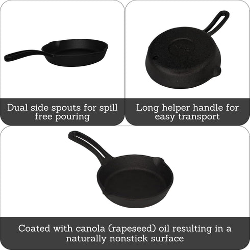 Mirro 6in Preseasoned Cast Iron Skillet